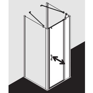 Porte battante Kermi Liga avec panneau fixe - Porte de douche - Publicité Porte battante Kermi Liga avec panneau fixe - Porte de douche - Publicité