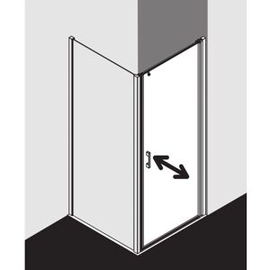 Kermi Porte battante argent brillant 85cm x 200cm - Porte de douche - Publicité Kermi Porte battante argent brillant 85cm x 200cm - Porte de douche - Publicité
