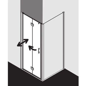 Porte de Douche Kermi Liga - Argent Brillant, 95cm x 185cm - Porte Pliable - Publicité Porte de Douche Kermi Liga - Argent Brillant, 95cm x 185cm - Porte Pliable - Publicité