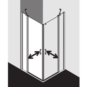 Porte de Douche Kermi Liga - Double Battant, Argent Brillant, 80x200cm - Publicité Porte de Douche Kermi Liga - Double Battant, Argent Brillant, 80x200cm - Publicité