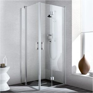 Kermi Liga Hoekinstap - 2-delige Douchecabine - Zilverkleurig Matglanz - 200cm x 200cm Kermi Liga Hoekinstap - 2-delige Douchecabine - Zilverkleurig Matglanz - 200cm x 200cm