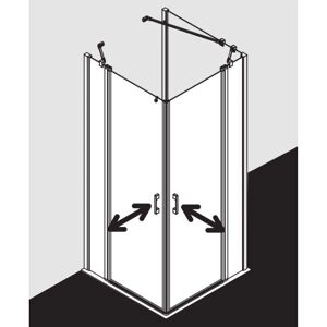 Ensemble de douche d'angle Kermi Liga - 2 pièces, argent brillant - Publicité Ensemble de douche d'angle Kermi Liga - 2 pièces, argent brillant - Publicité