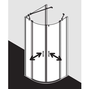 Kermi Liga Duschabdeckung - Sicherheitsglas, Silber Hochglanz, 80x80x200cm Kermi Liga Duschabdeckung - Sicherheitsglas, Silber Hochglanz, 80x80x200cm