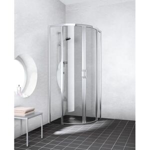 Cabine de Douche Quatre-Cercle Liga Kermi - Verre de Sécurité, Argent - Publicité Cabine de Douche Quatre-Cercle Liga Kermi - Verre de Sécurité, Argent - Publicité