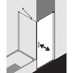 Porte de Douche Pega Kermi - Argent - Modèle PE1KR07518VZK - 1 vantail accessible - Publicité Porte de Douche Pega Kermi - Argent - Modèle PE1KR07518VZK - 1 vantail accessible - Publicité