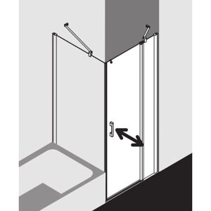 Porte de Douche Kermi Pega - 120x185cm, Argent Brillant, Pivotante, Verre de Sécurité - Publicité Porte de Douche Kermi Pega - 120x185cm, Argent Brillant, Pivotante, Verre de Sécurité - Publicité