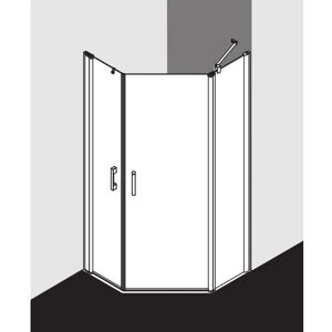 Kermi Pega Fünfeck-Dusche - Sicherheitsglas, Silber Kermi Pega Fünfeck-Dusche - Sicherheitsglas, Silber