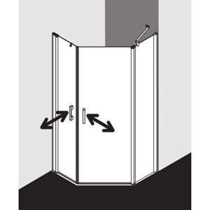 Kermi Pega Cabine de Douche Pentagonale - Verre de Sécurité, Argent - Publicité Kermi Pega Cabine de Douche Pentagonale - Verre de Sécurité, Argent - Publicité