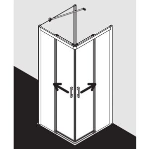 Porte de douche Kermi PEC2L Argent - Sans obstacle 1850mm - Publicité Porte de douche Kermi PEC2L Argent - Sans obstacle 1850mm - Publicité