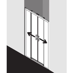 Porte de douche Kermi Pega - Verre clair, 120x200cm, 4 parties, sans sol - Publicité Porte de douche Kermi Pega - Verre clair, 120x200cm, 4 parties, sans sol - Publicité