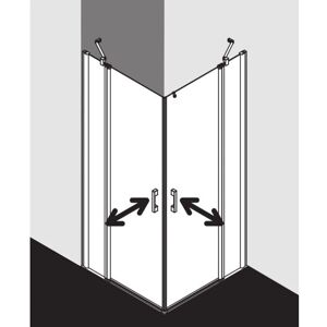 Porte de douche Kermi Pega - Argent brillant, 2 pièces, 930mm largeur, 1850mm hauteur - Publicité Porte de douche Kermi Pega - Argent brillant, 2 pièces, 930mm largeur, 1850mm hauteur - Publicité