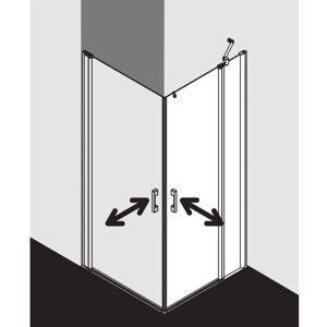 Porte de douche Pega de Kermi - Entrée d'angle en 2 parties avec panneaux fixes, Argent brillant - Publicité Porte de douche Pega de Kermi - Entrée d'angle en 2 parties avec panneaux fixes, Argent brillant - Publicité