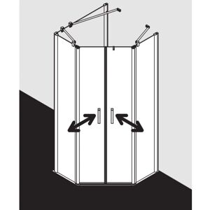 Kermi Pega Douche pentagonale - 90x90x185cm - Argent brillant - Enclos de douche - Publicité Kermi Pega Douche pentagonale - 90x90x185cm - Argent brillant - Enclos de douche - Publicité