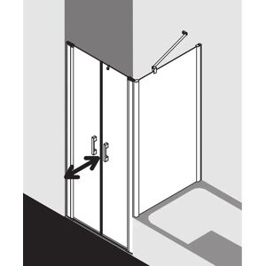 Porte de Douche Kermi Pega - 80x200cm, Argent brillant, Verre de sécurité, Niche ou mur - Publicité Porte de Douche Kermi Pega - 80x200cm, Argent brillant, Verre de sécurité, Niche ou mur - Publicité