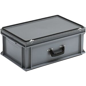 Caja ESD de plástico Kaiserkraft - 40L, Plateado/Negro Caja ESD de plástico Kaiserkraft - 40L, Plateado/Negro