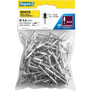 Rapid Rivets 4.8 x 16mm - Steel & Aluminium - Pack of 100 Rapid Rivets 4.8 x 16mm - Steel & Aluminium - Pack of 100