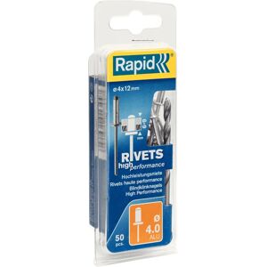 Rapid 5000384 Aluminium Rivet - High Performance 4x12mm Pack of 50 Rapid 5000384 Aluminium Rivet - High Performance 4x12mm Pack of 50