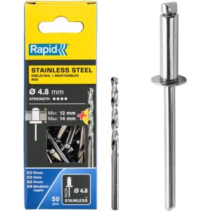 Rapid Stainless Steel Rivets - 4.8x18mm - Pack of 50 Rapid Stainless Steel Rivets - 4.8x18mm - Pack of 50