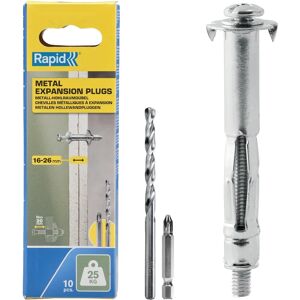 Rapid Hohlwandplug und Schrauben - Metallische Expansion - 10 Stück Rapid Hohlwandplug und Schrauben - Metallische Expansion - 10 Stück