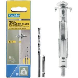 Wkładki i śruby Rapid - Rozszerzenie metalowe - 10 sztuk Wkładki i śruby Rapid - Rozszerzenie metalowe - 10 sztuk