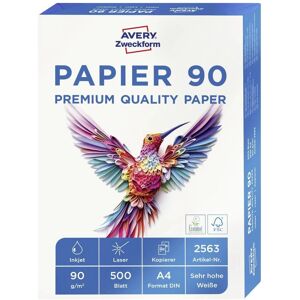 Avery 2563 A4 Weiß Druckerpapier - Aufbereitet Avery 2563 A4 Weiß Druckerpapier - Aufbereitet