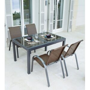 MERXX Côte d ́Azur Gartentisch-Set - Grau, 4 Sitzplätze MERXX Côte d ́Azur Gartentisch-Set - Grau, 4 Sitzplätze