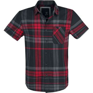 Brandit Mike Checkshirt - Kurzarmhemd für Herren - Schwarz/Anthrazit/Rot Brandit Mike Checkshirt - Kurzarmhemd für Herren - Schwarz/Anthrazit/Rot