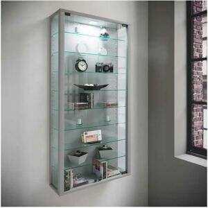 Vitrine Vitrosa Maxi en Argenté avec Éclairage VCM - Publicité Vitrine Vitrosa Maxi en Argenté avec Éclairage VCM - Publicité