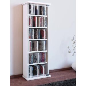 Media-Regal VCM Holz CD DVD Stand Regal Classic Glastür Weiß - CD/DVD Stand Media-Regal VCM Holz CD DVD Stand Regal Classic Glastür Weiß - CD/DVD Stand