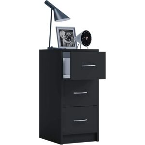 Mesita de Noche VCM Boxal Maxi - 3 Cajones, Negro, 65x33x35cm Mesita de Noche VCM Boxal Maxi - 3 Cajones, Negro, 65x33x35cm
