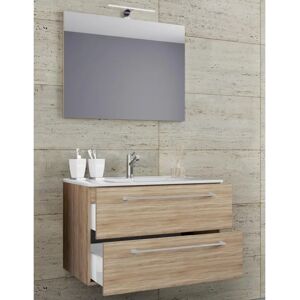 Conjunto de baño Sonoma-eiche con lavabo y espejo de VCM Conjunto de baño Sonoma-eiche con lavabo y espejo de VCM