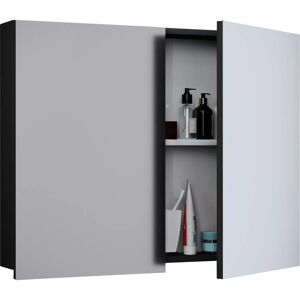 VCM Schwarzer Badspiegel-Schrank - Zeitlos, 80cm VCM Schwarzer Badspiegel-Schrank - Zeitlos, 80cm
