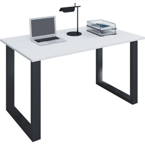 Escritorio de Oficina VCM Lona - Blanco/Negro - Rectangular, U-Foot de Acero Escritorio de Oficina VCM Lona - Blanco/Negro - Rectangular, U-Foot de Acero