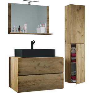 Set di Arredo Bagno Quercia Miele VCM - 80cm Set di Arredo Bagno Quercia Miele VCM - 80cm
