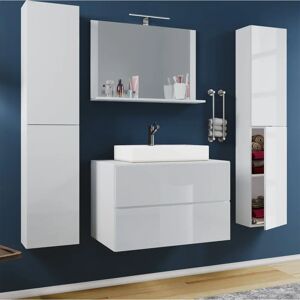 Set Arredo Bagno Lendas XL di VCM - Bianco - 5 Pezzi Set Arredo Bagno Lendas XL di VCM - Bianco - 5 Pezzi