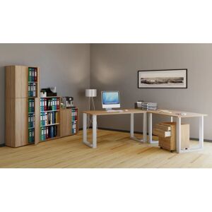 Escritorio en Forma de U VCM Blanco y Roble de Sonoma - Muebles de Oficina Escritorio en Forma de U VCM Blanco y Roble de Sonoma - Muebles de Oficina