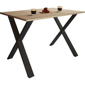 Table à manger rectangulaire VCM Xona - Chêne Sonoma & Pied en U noir - Publicité Table à manger rectangulaire VCM Xona - Chêne Sonoma & Pied en U noir - Publicité