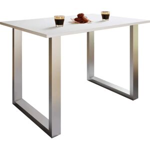 Table à manger rectangulaire blanche VCM my home Xona - Pied en U - Publicité Table à manger rectangulaire blanche VCM my home Xona - Pied en U - Publicité