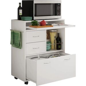 Trolley de cuisine Kicha Vcm blanc avec surface extensible - Trolley de cuisine - Publicité Trolley de cuisine Kicha Vcm blanc avec surface extensible - Trolley de cuisine - Publicité