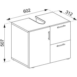 VCM Flandu Badmöbel Weiß / Beton - Badschrank VCM Flandu Badmöbel Weiß / Beton - Badschrank