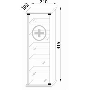 VCM Gusal Medicinskabinet - Justerbare hylder, glasdør, grå VCM Gusal Medicinskabinet - Justerbare hylder, glasdør, grå