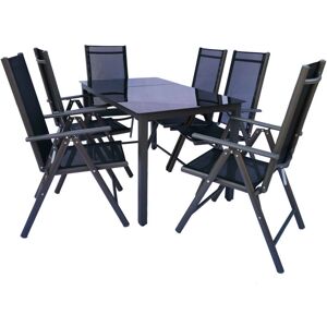 VCM Gartenset - Aluminium Rechteckiger Tisch mit Klappstühlen VCM Gartenset - Aluminium Rechteckiger Tisch mit Klappstühlen