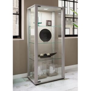 VCM Kavisa M Sølv Vitrine - Glas, Træramme, Justerbare Hylder VCM Kavisa M Sølv Vitrine - Glas, Træramme, Justerbare Hylder