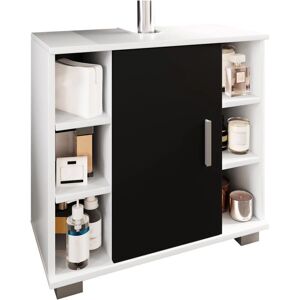 VCM Zalo M Badezimmer Unterschrank - 6 Fächer, Weiß/Schwarz VCM Zalo M Badezimmer Unterschrank - 6 Fächer, Weiß/Schwarz