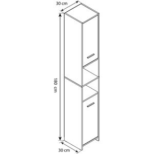 VCM Zalo L Baderomsskap - Svart-Hvit - 180cm x 30cm x 30cm VCM Zalo L Baderomsskap - Svart-Hvit - 180cm x 30cm x 30cm