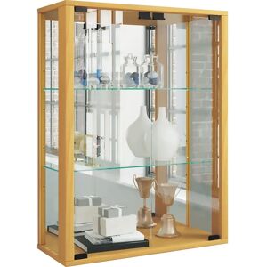 Vitrine murale en hêtre avec miroir - 80x60x25 cm - Publicité Vitrine murale en hêtre avec miroir - 80x60x25 cm - Publicité
