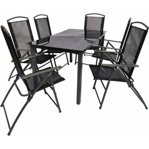 Conjunto de Muebles de Jardín VCM - 7 Piezas con Mesa y Sillas Plegables Conjunto de Muebles de Jardín VCM - 7 Piezas con Mesa y Sillas Plegables