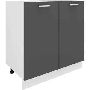 VCM Keukenkast - 80cm - Zwart-Wit - 2 Deuren VCM Keukenkast - 80cm - Zwart-Wit - 2 Deuren