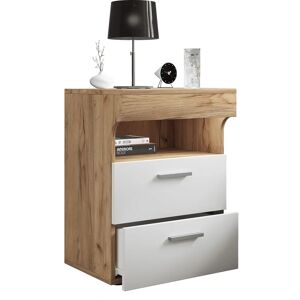 Nuit VCM Slepal L - Commode avec deux tiroirs & étagère ouverte - Publicité Nuit VCM Slepal L - Commode avec deux tiroirs & étagère ouverte - Publicité