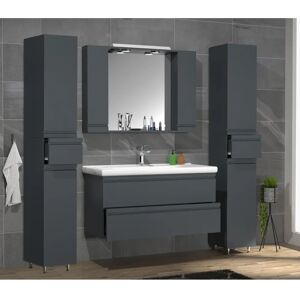 VCM 5-tlg. Badezimmermöbel-Set - Anthrazit VCM 5-tlg. Badezimmermöbel-Set - Anthrazit